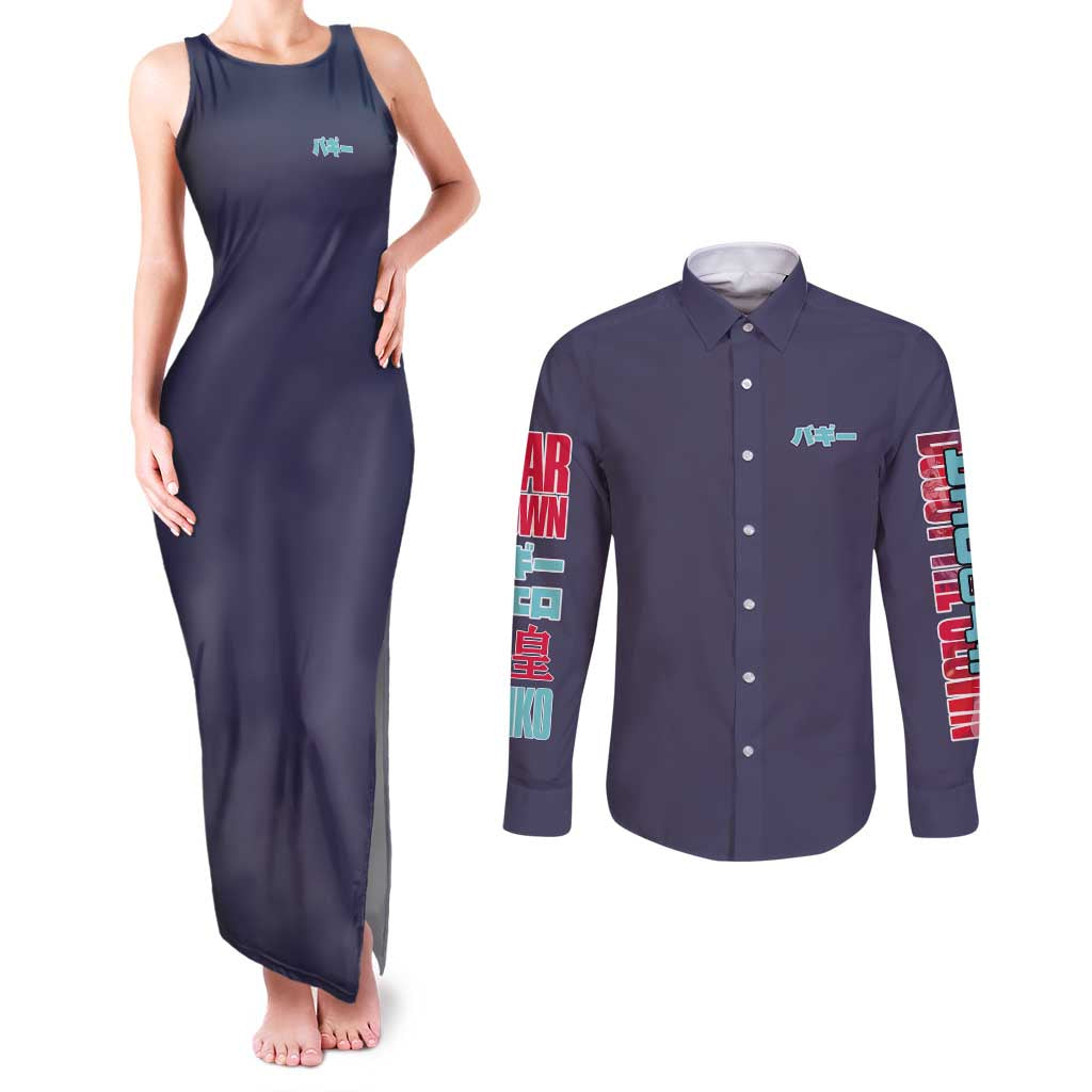 Buggy One Piece Couples Matching Tank Maxi Dress and Long Sleeve Button Shirt Anime Style