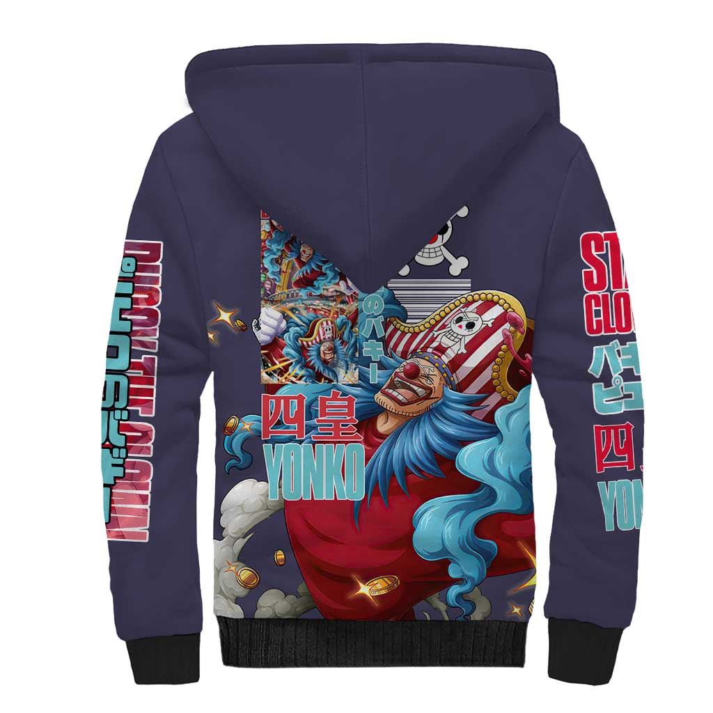 Buggy One Piece Sherpa Hoodie Anime Style