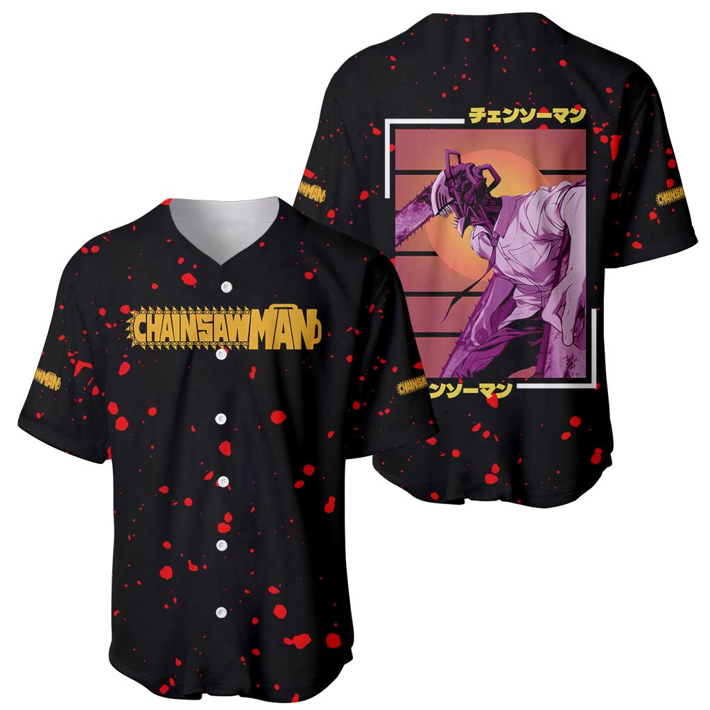 Chainsaw Man Baseball Jersey Anime Style