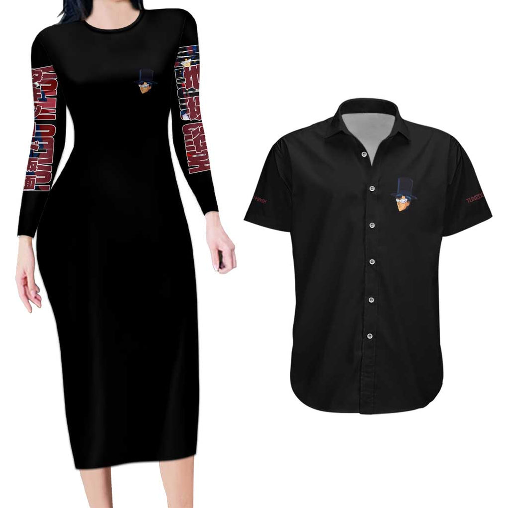 Tuxedo Mask Sailor Moon Couples Matching Long Sleeve Bodycon Dress and Hawaiian Shirt Anime Style
