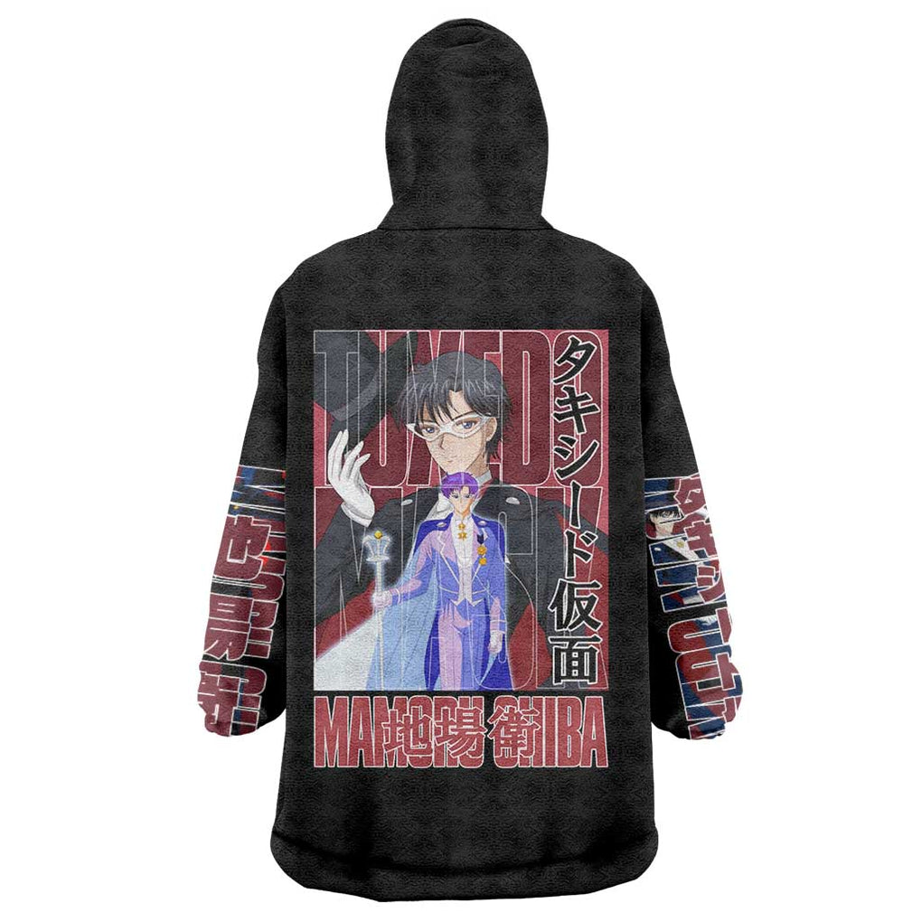 Tuxedo Mask Sailor Moon Wearable Blanket Hoodie Anime Style