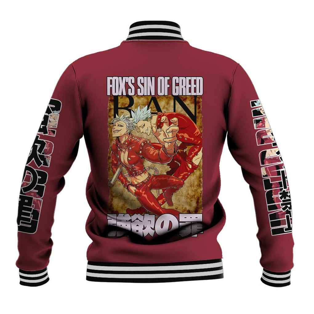 Ban Seven Deadly Sins Baseball Jacket Anime Style