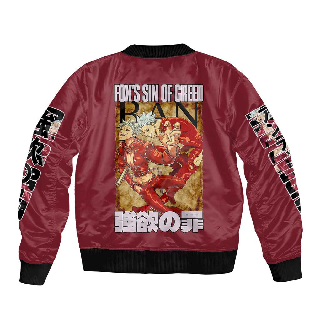 Ban Seven Deadly Sins Bomber Jacket Anime Style