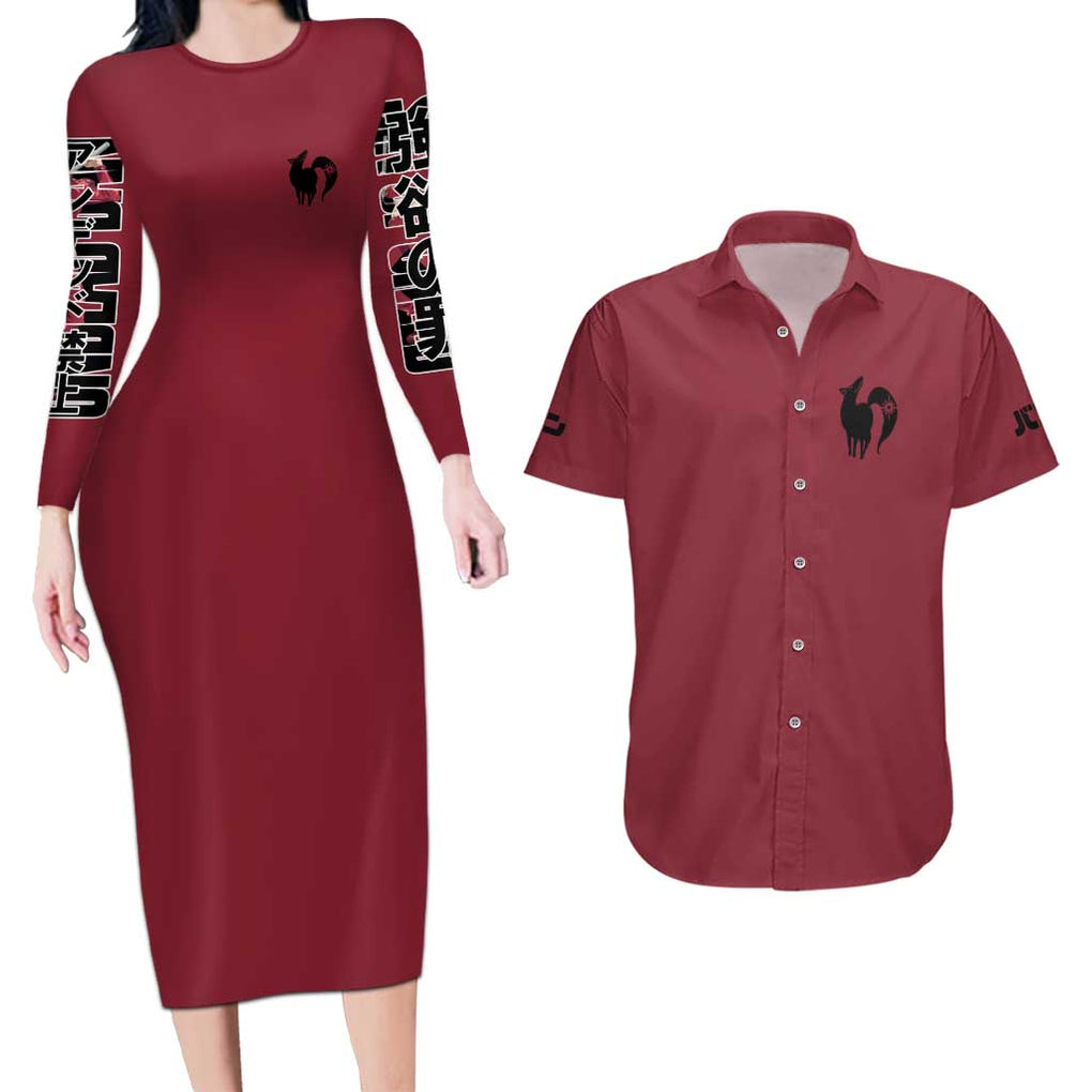 Ban Seven Deadly Sins Couples Matching Long Sleeve Bodycon Dress and Hawaiian Shirt Anime Style