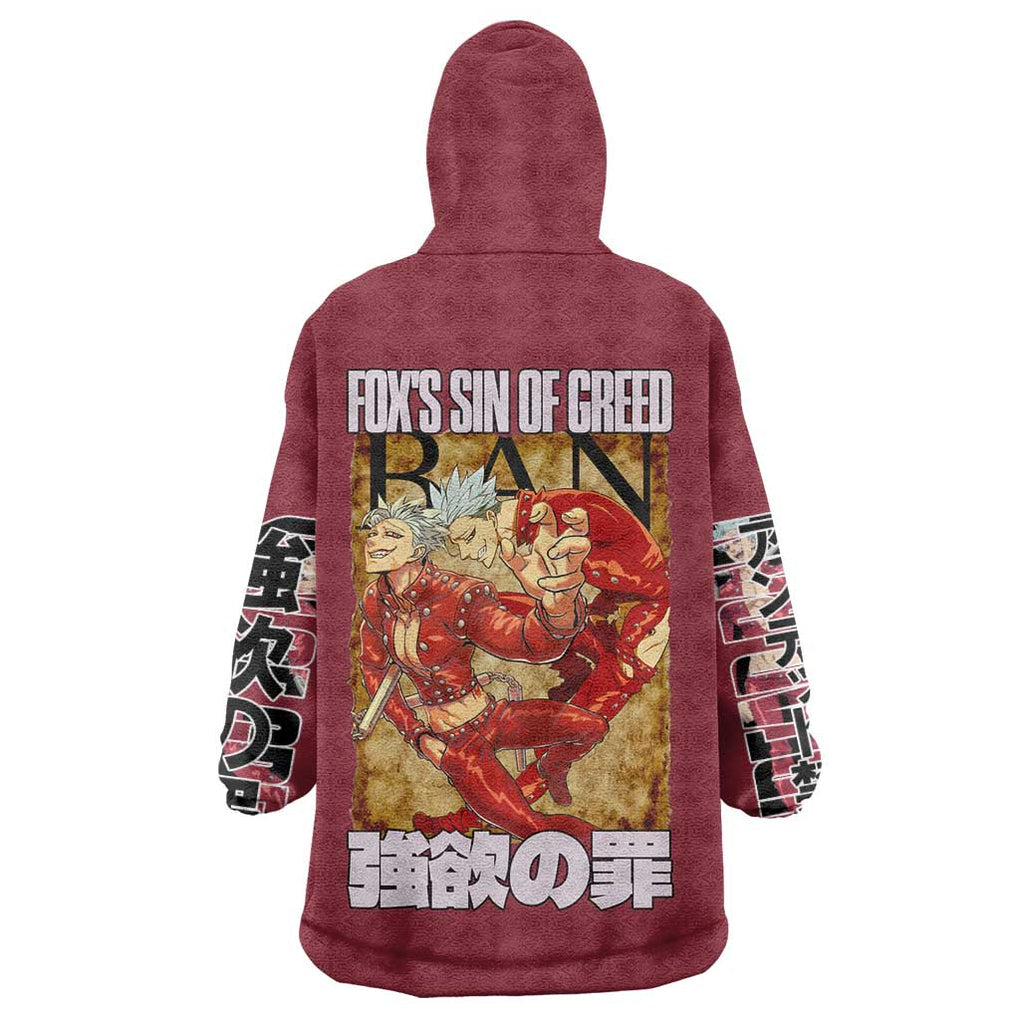 Ban Seven Deadly Sins Wearable Blanket Hoodie Anime Style