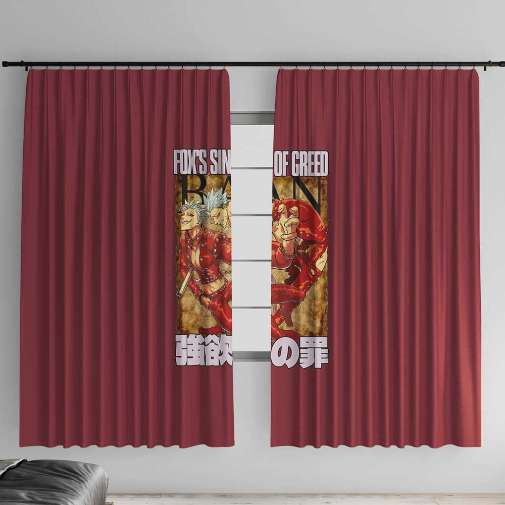 Ban Seven Deadly Sins Window Curtain Anime Style