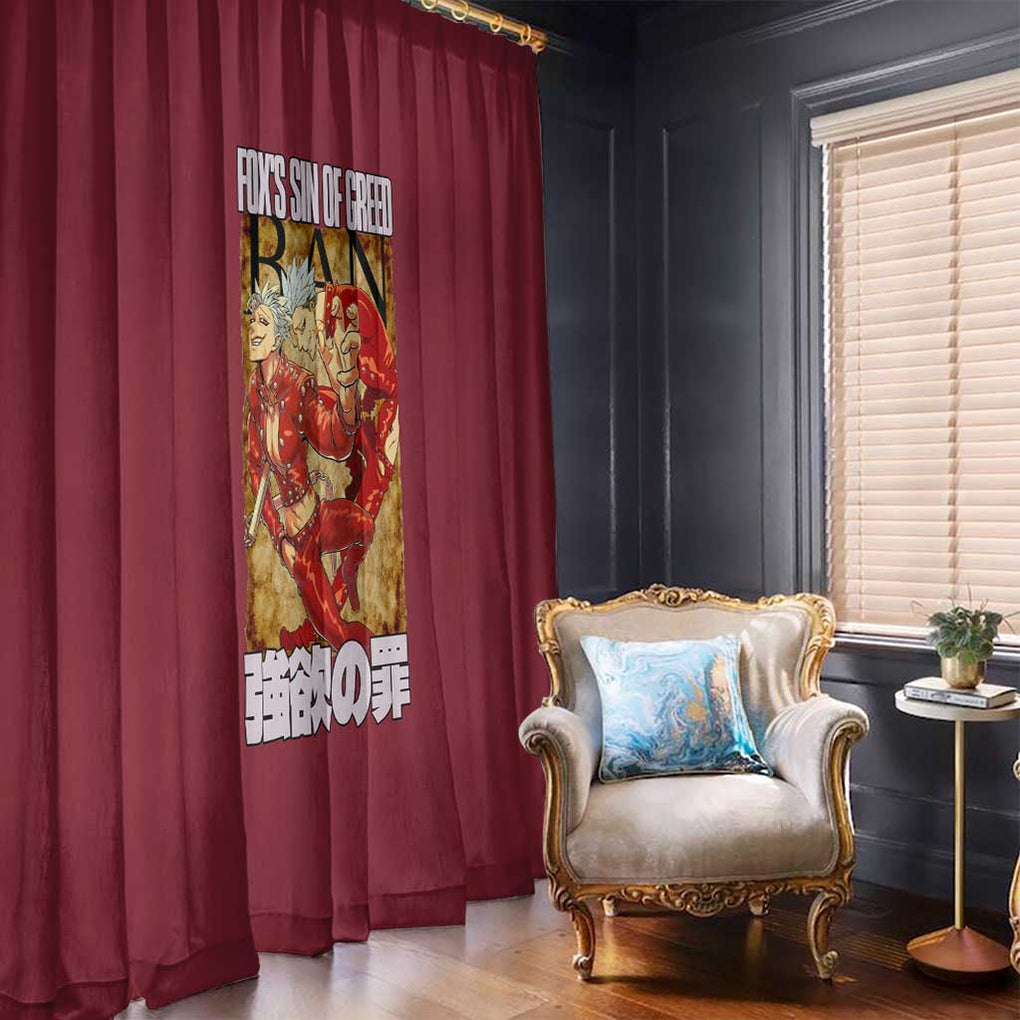 Ban Seven Deadly Sins Window Curtain Anime Style