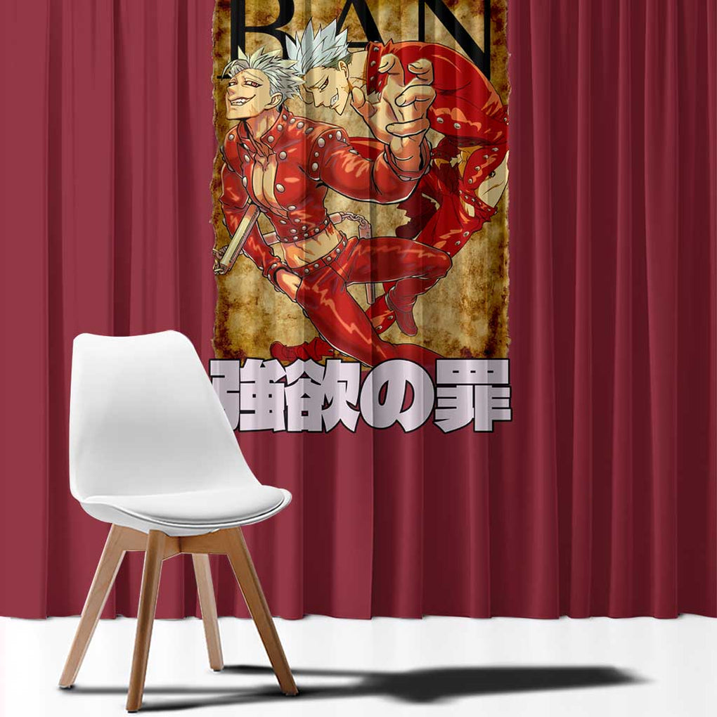 Ban Seven Deadly Sins Window Curtain Anime Style