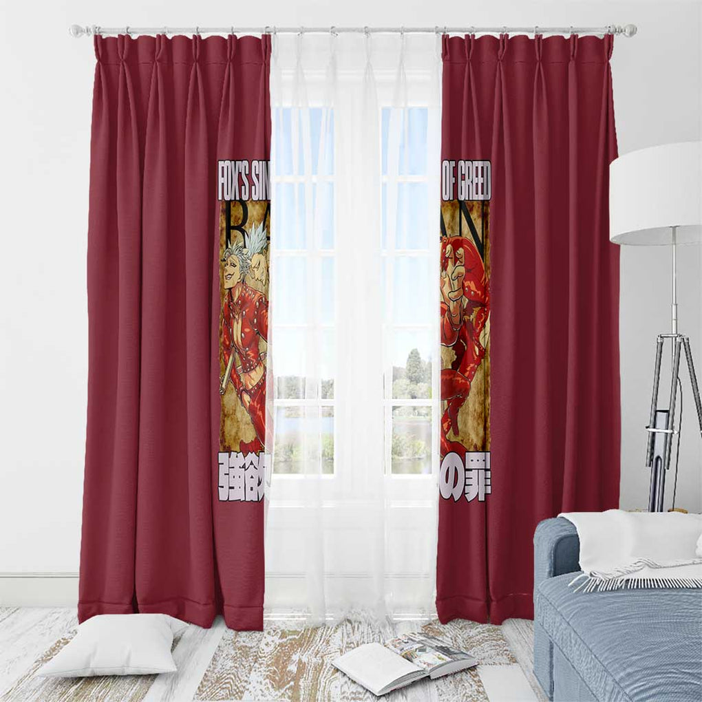 Ban Seven Deadly Sins Window Curtain Anime Style