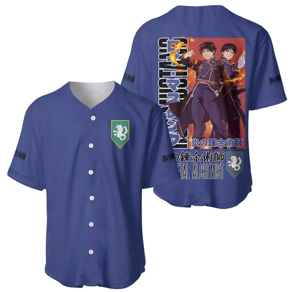 Roy Mustang Fullmetal Alchemist Baseball Jersey Anime Style