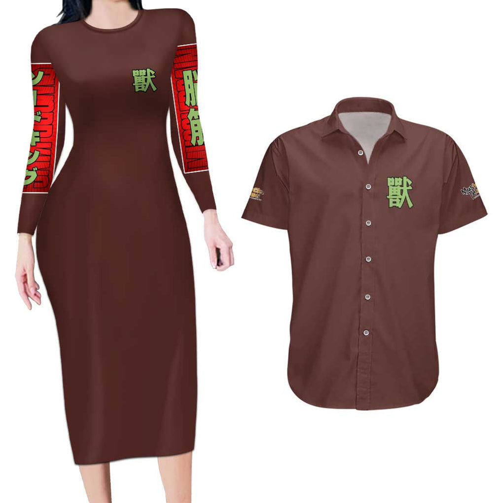 Ghislaine Dedoldia Mushoku Tensei Couples Matching Long Sleeve Bodycon Dress and Hawaiian Shirt Anime Style