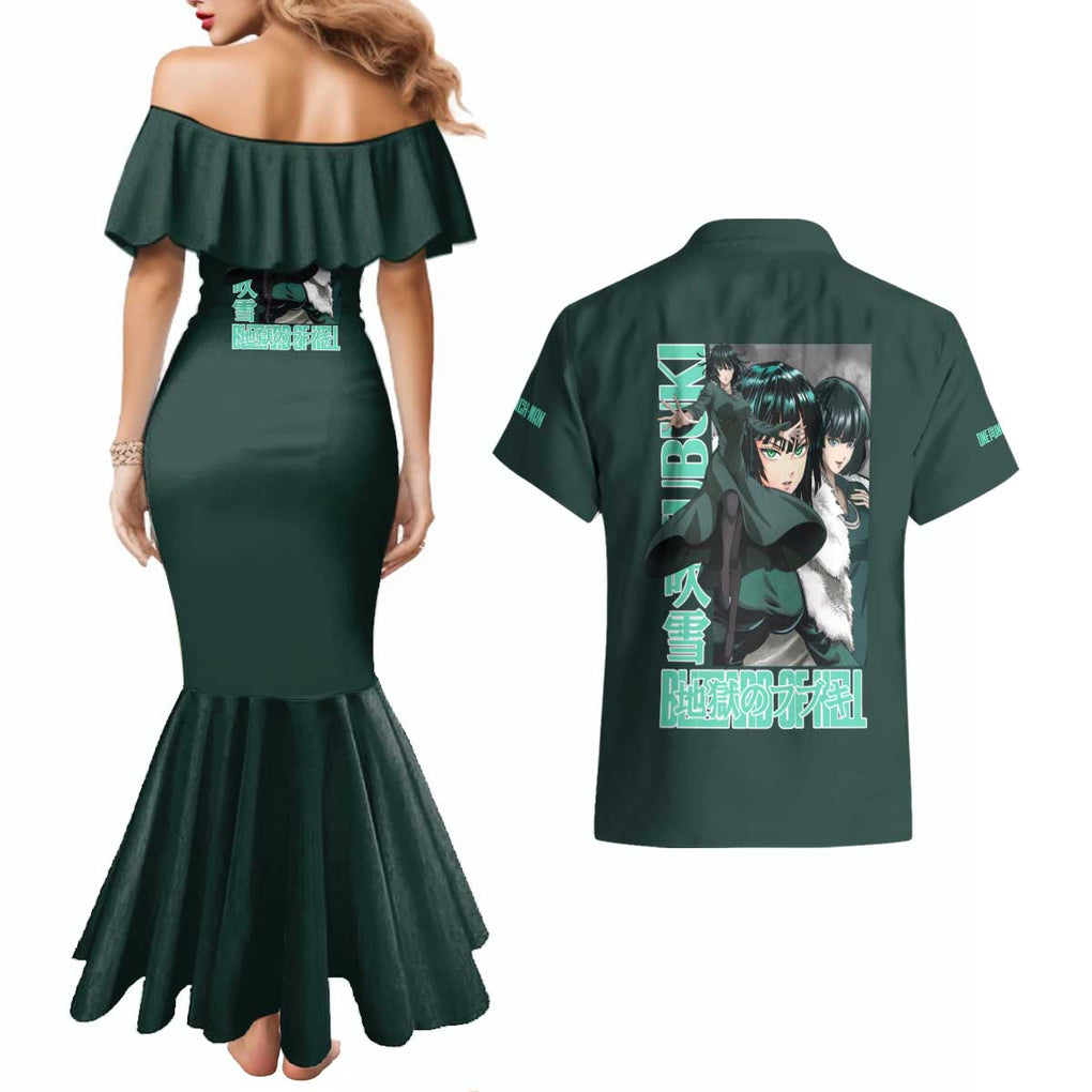 Fubuki - Hero Lv B - One Punch Man Couples Matching Mermaid Dress and Hawaiian Shirt Japan Anime Style