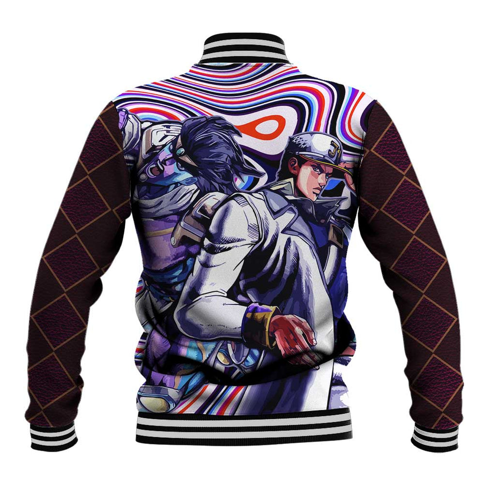 Trippy Jotaro Kujo JoJo’s Bizarre Adventure Baseball Jacket Anime Mix Trippy Style
