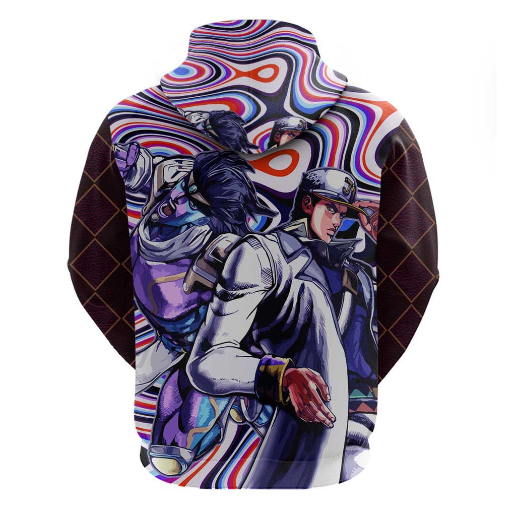 Trippy Jotaro Kujo JoJo’s Bizarre Adventure Hoodie Anime Mix Trippy Style