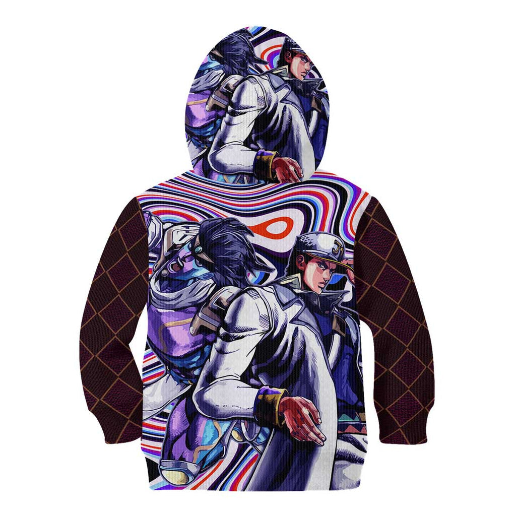Trippy Jotaro Kujo JoJo’s Bizarre Adventure Kid Hoodie Anime Mix Trippy Style