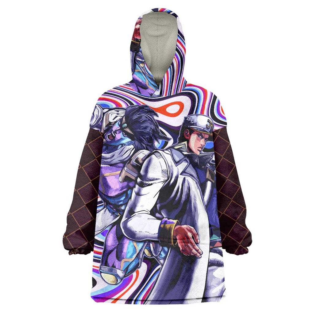 Trippy Jotaro Kujo JoJo’s Bizarre Adventure Wearable Blanket Hoodie Anime Mix Trippy Style