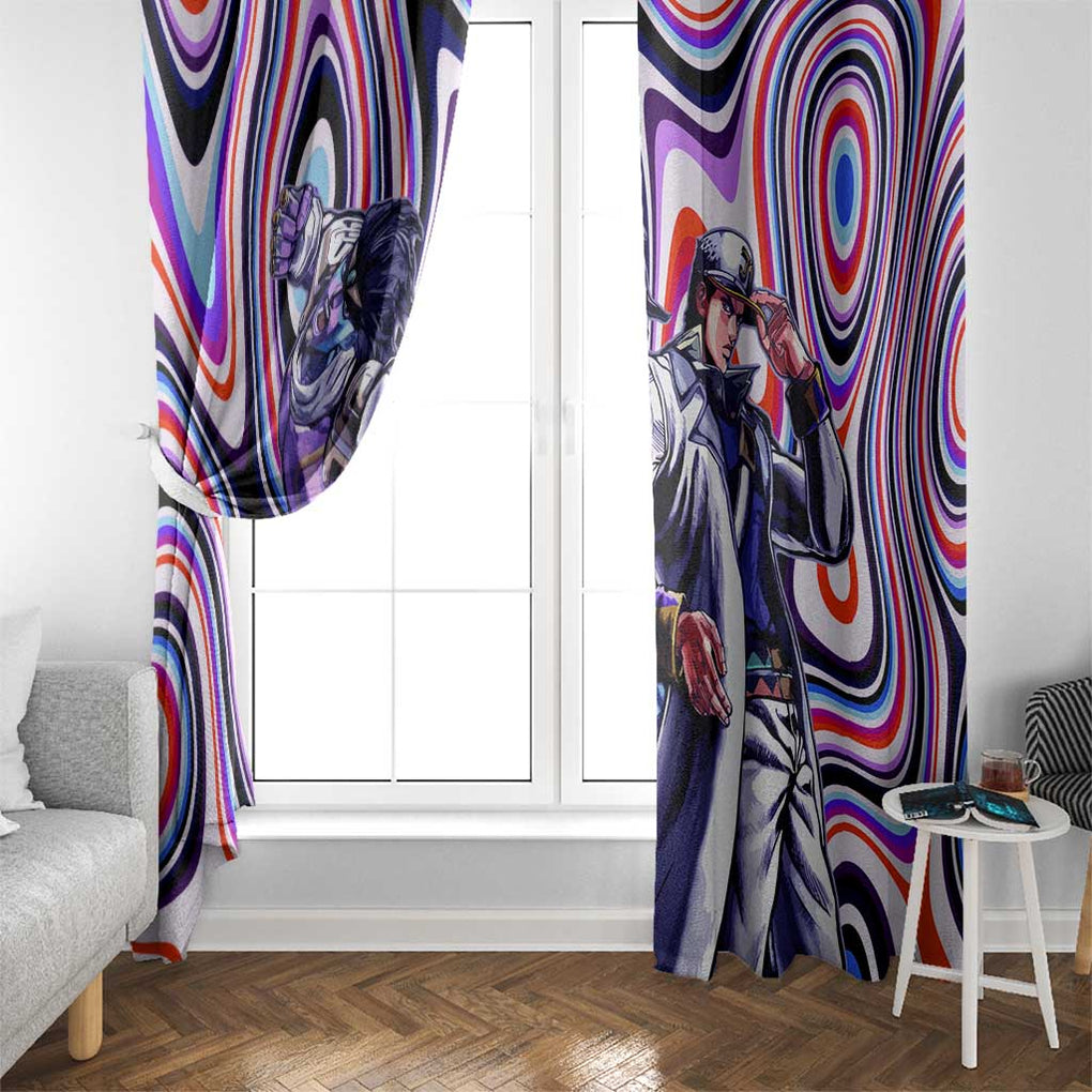 Trippy Jotaro Kujo JoJo’s Bizarre Adventure Window Curtain Anime Mix Trippy Style