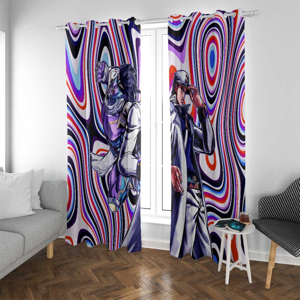 Trippy Jotaro Kujo JoJo’s Bizarre Adventure Window Curtain Anime Mix Trippy Style