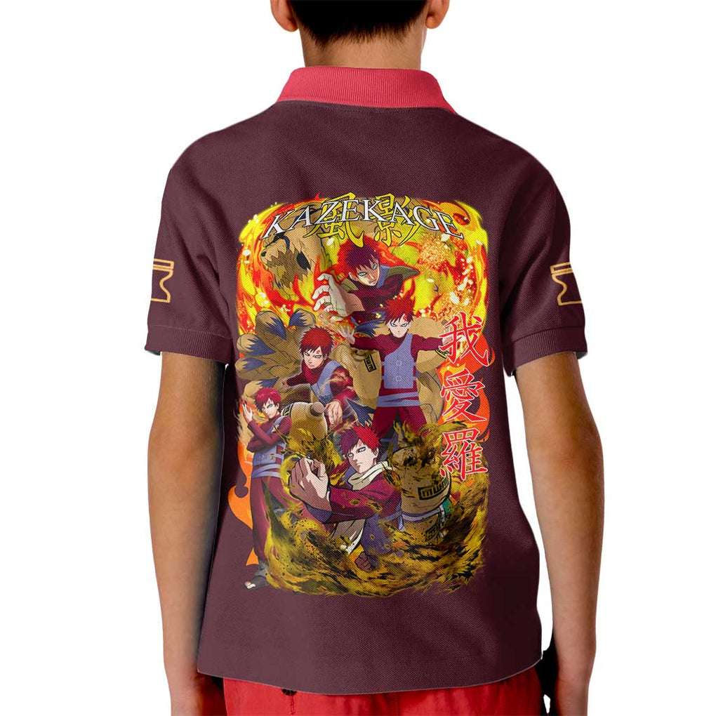 Gaara V2 Naruto Kid Polo Shirt Japan Anime Style