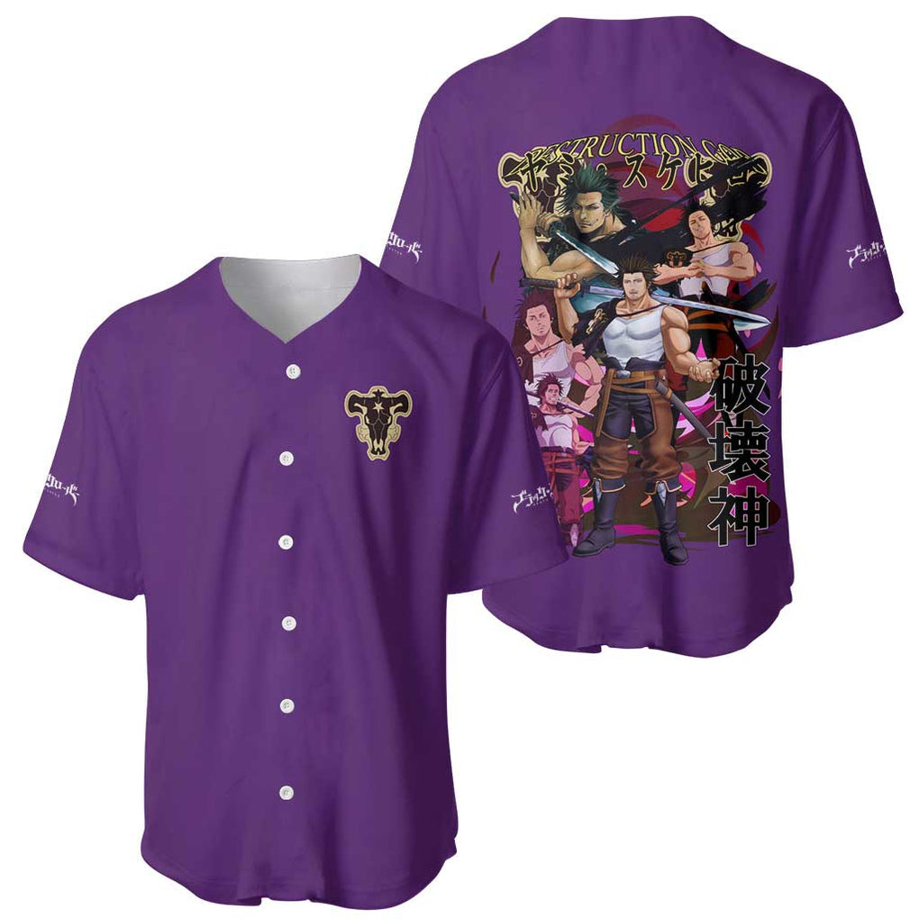 Yami Sukehiro V4 Black Clover Baseball Jersey Japan Anime Style