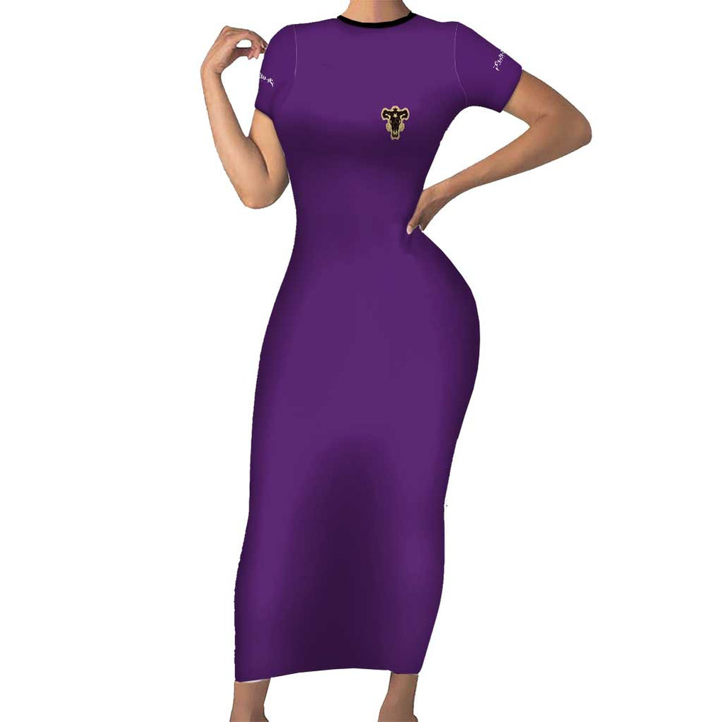 Yami Sukehiro V4 Black Clover Short Sleeve Bodycon Dress Japan Anime Style