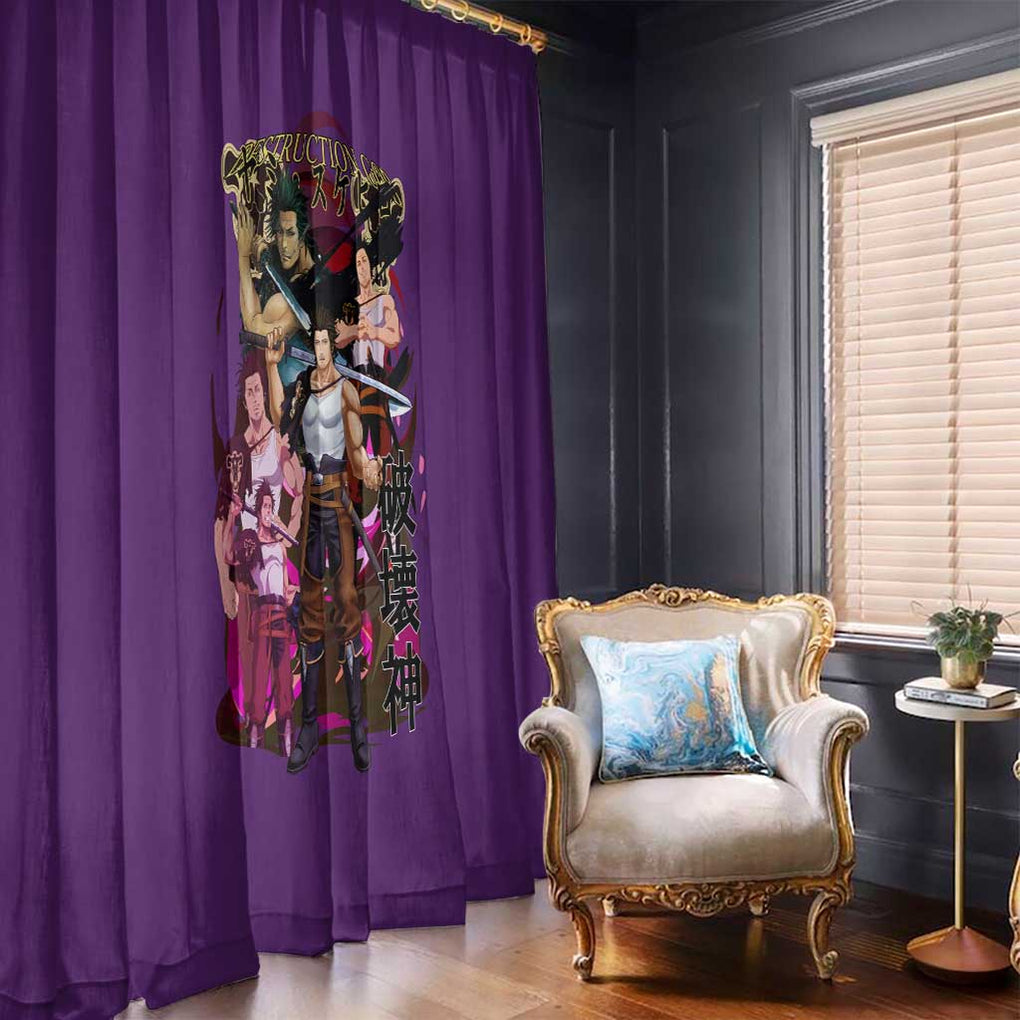 Yami Sukehiro V4 Black Clover Window Curtain Japan Anime Style