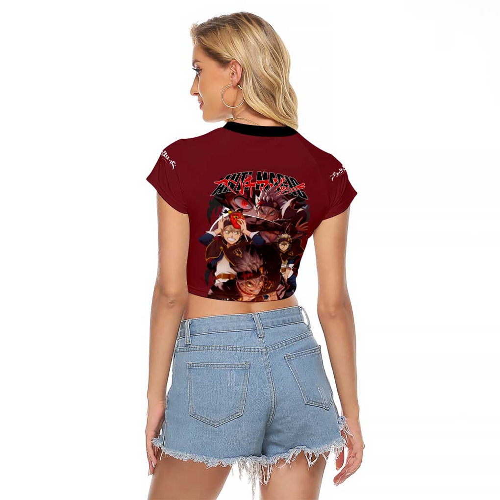 Asta V4 Black Clover Raglan Cropped T Shirt Japan Anime Style