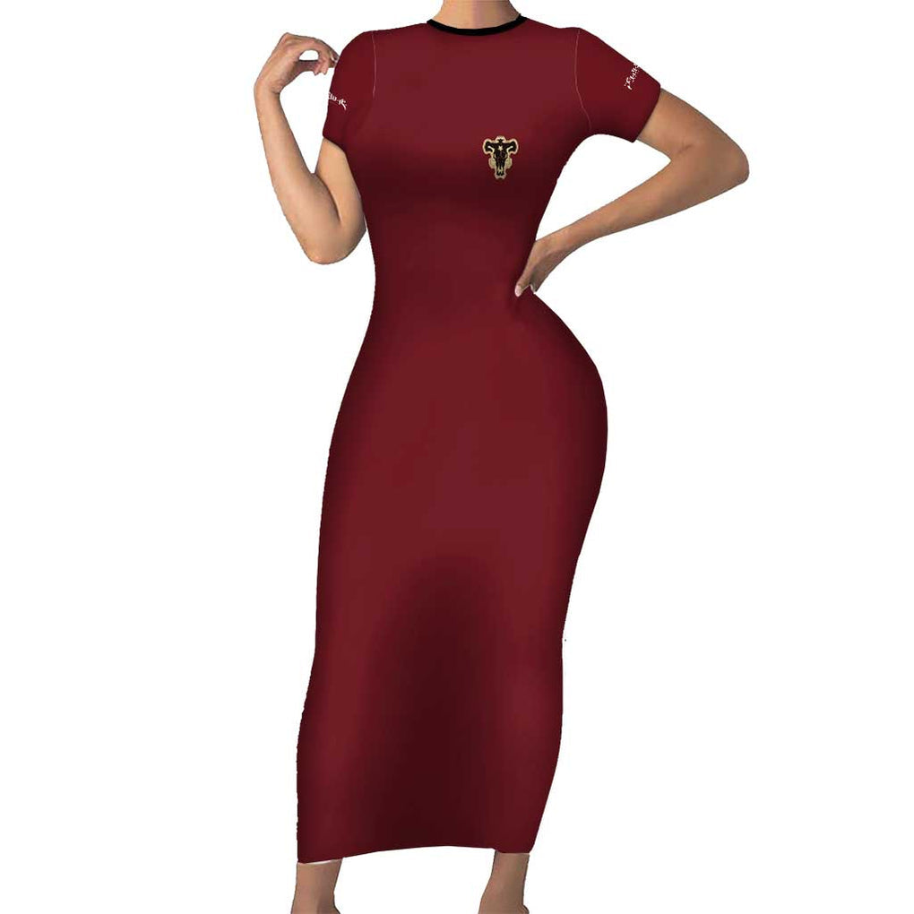 Asta V4 Black Clover Short Sleeve Bodycon Dress Japan Anime Style