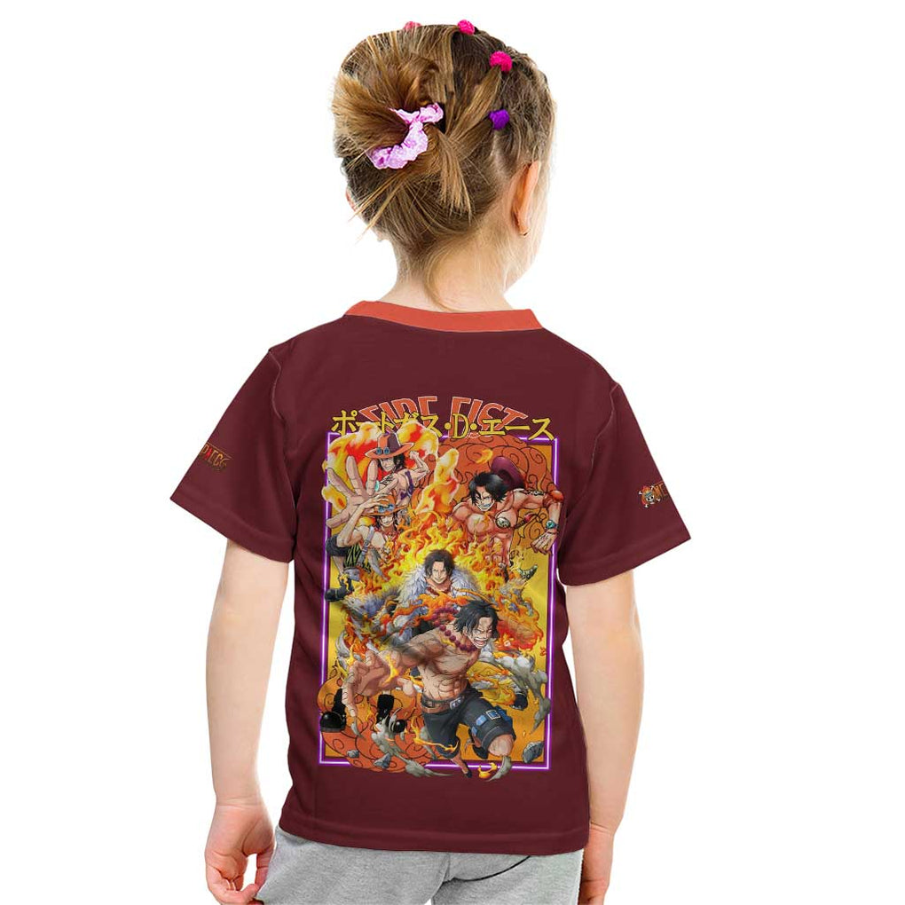 Portgas D. Ace V3 One Piece Kid T Shirt Japan Anime Style