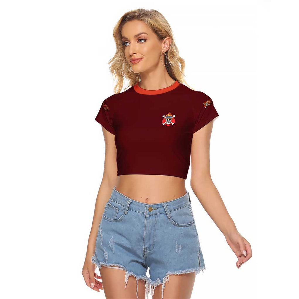Portgas D. Ace V3 One Piece Raglan Cropped T Shirt Japan Anime Style