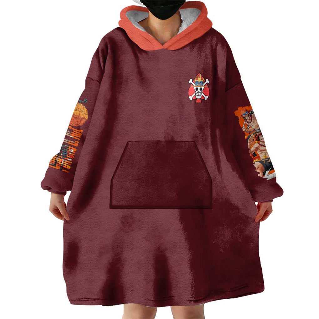 Portgas D. Ace V3 One Piece Wearable Blanket Hoodie Japan Anime Style