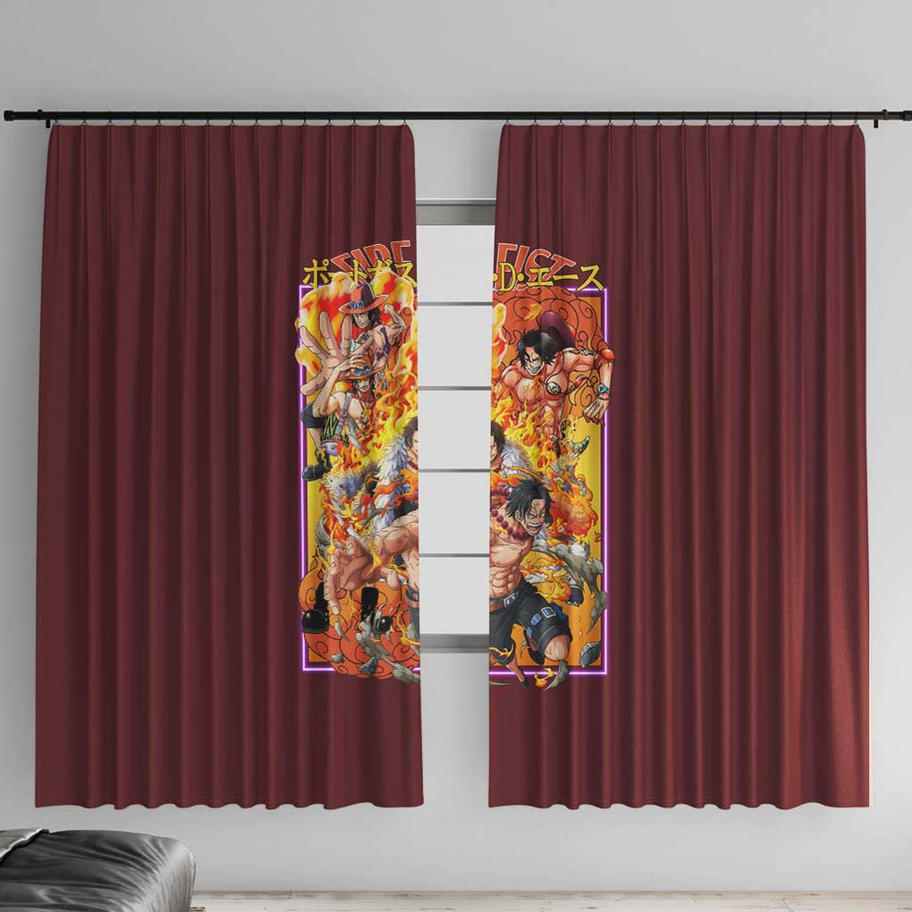 Portgas D. Ace V3 One Piece Window Curtain Japan Anime Style