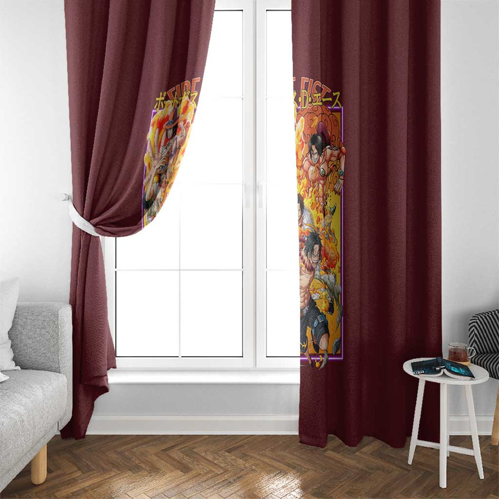Portgas D. Ace V3 One Piece Window Curtain Japan Anime Style