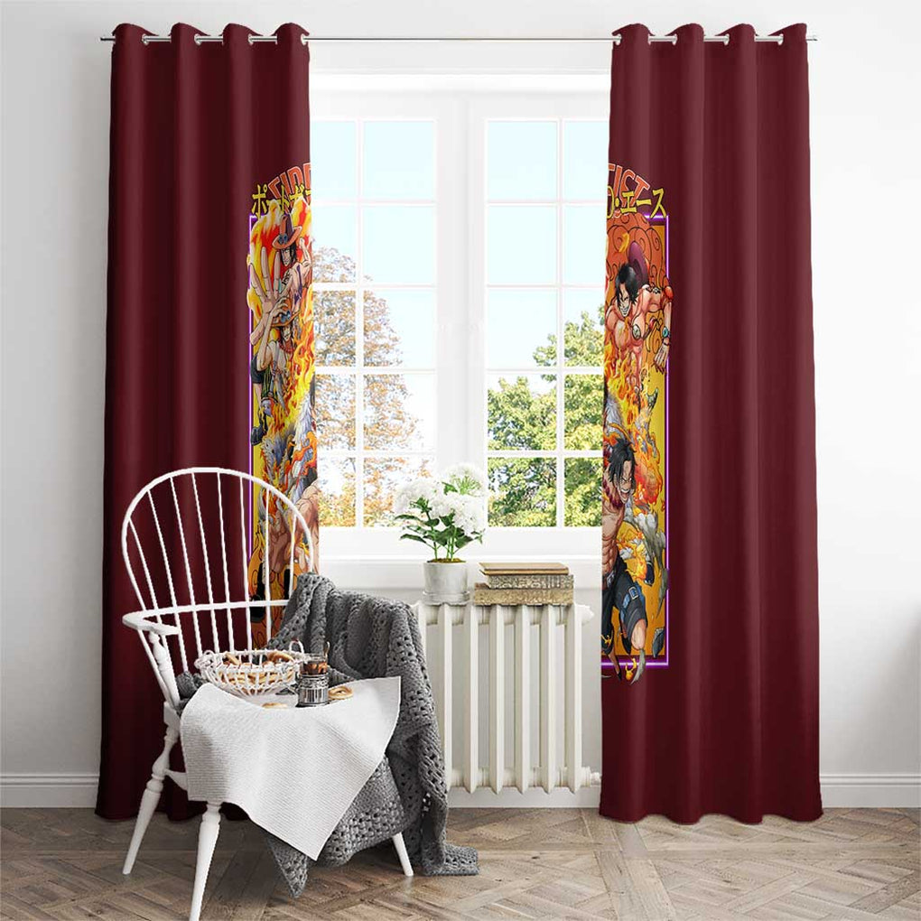 Portgas D. Ace V3 One Piece Window Curtain Japan Anime Style