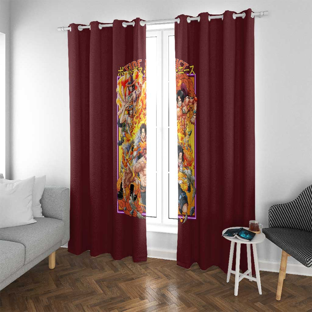 Portgas D. Ace V3 One Piece Window Curtain Japan Anime Style