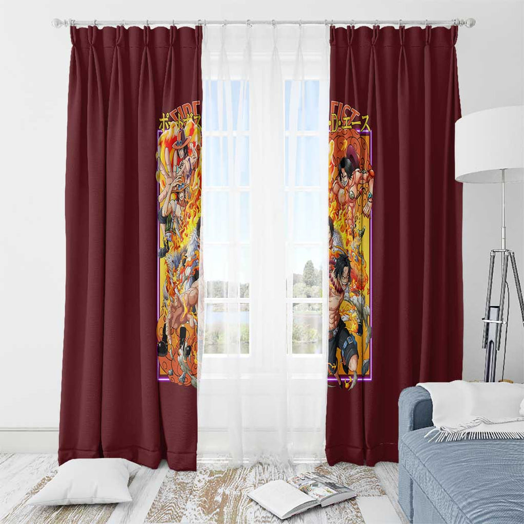 Portgas D. Ace V3 One Piece Window Curtain Japan Anime Style