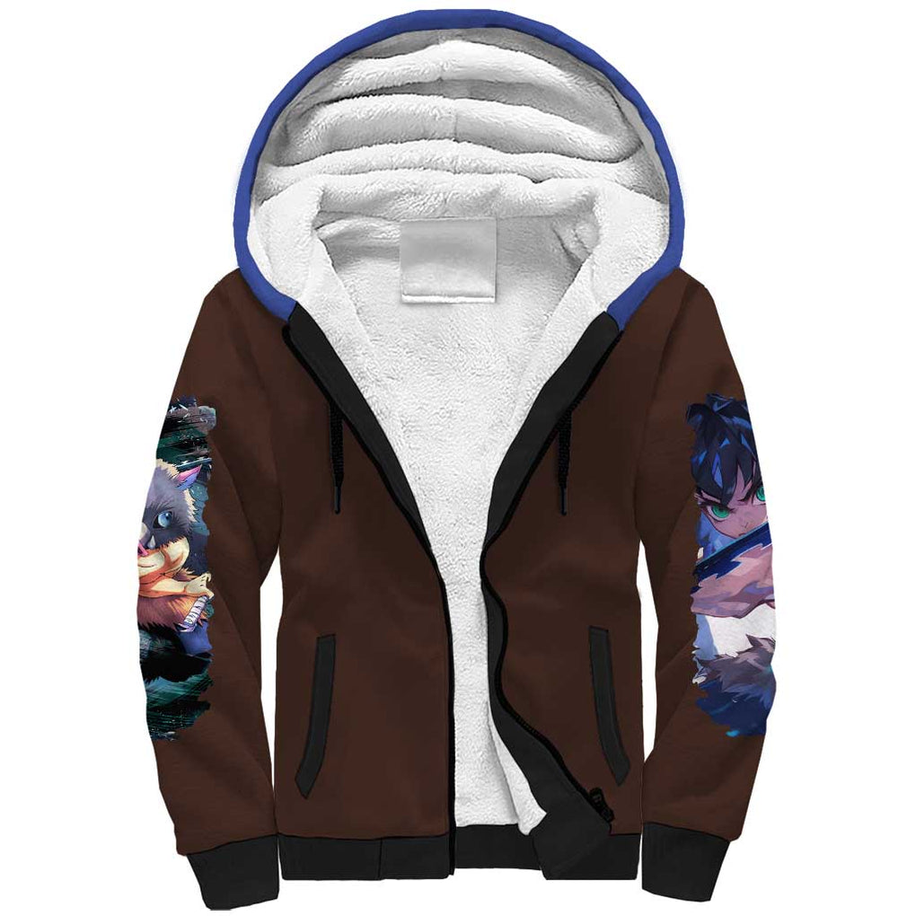 Hashibira Inosuke V2 Demon Slayer Sherpa Hoodie Japan Anime Style