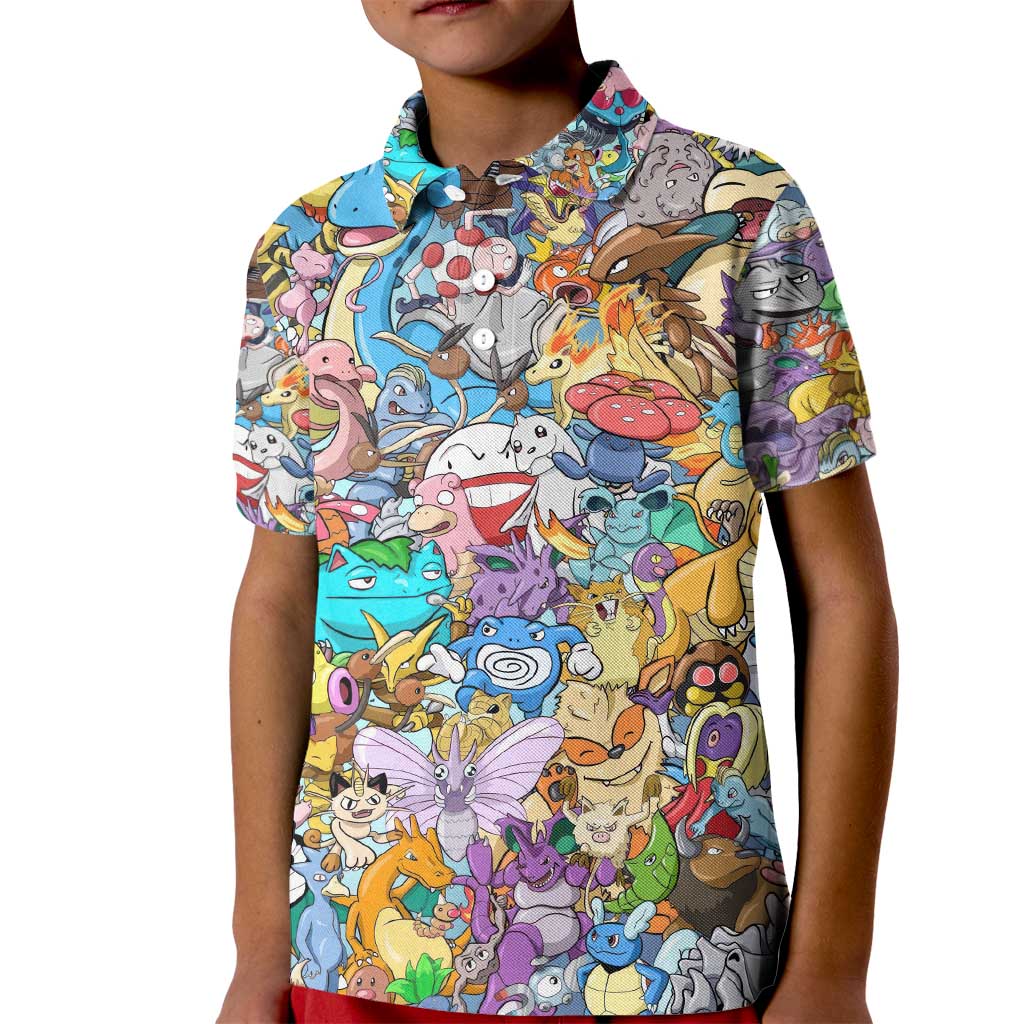 Pocket Monsters Poke Kid Polo Shirt Japan Anime Style - The Mazicc