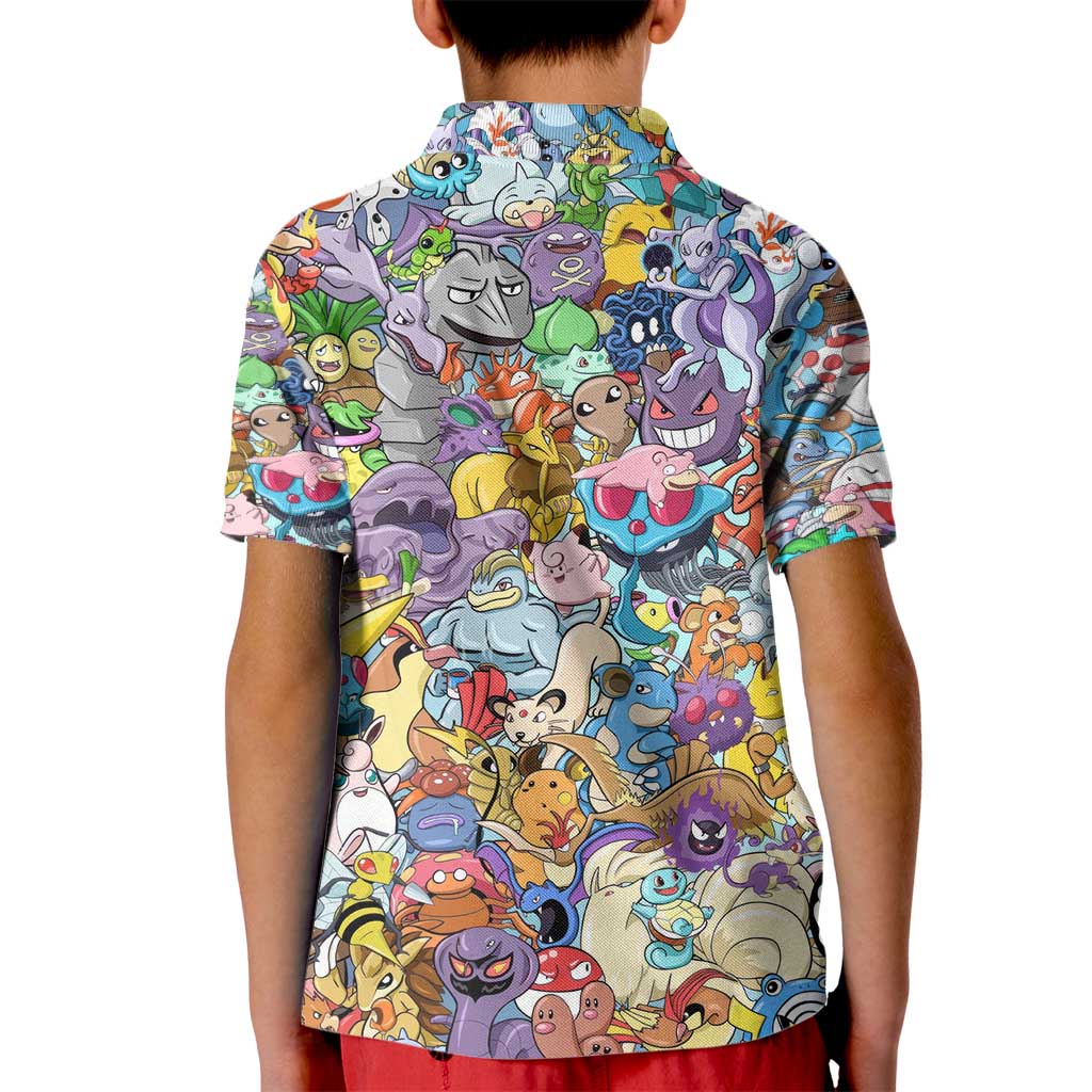Pocket Monsters Poke Kid Polo Shirt Japan Anime Style - The Mazicc