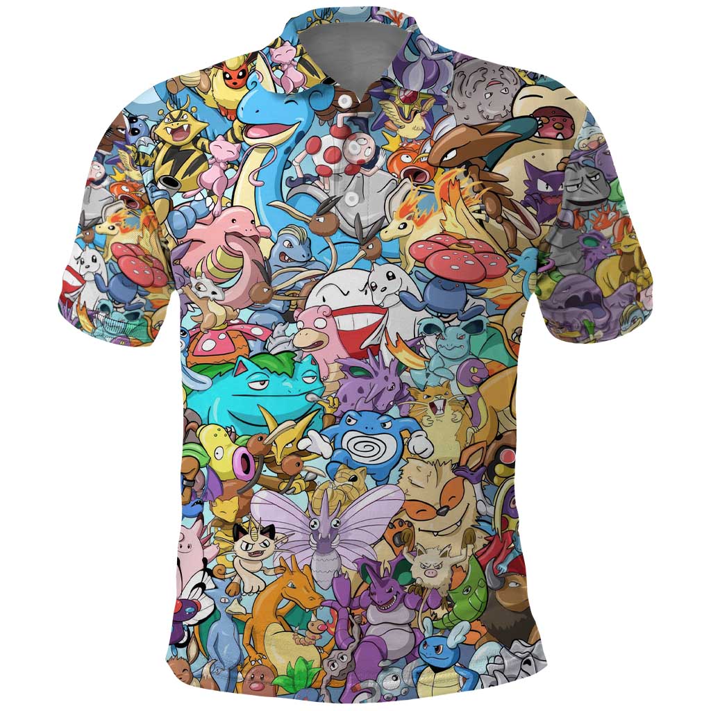 Pocket Monsters Poke Polo Shirt Japan Anime Style - The Mazicc