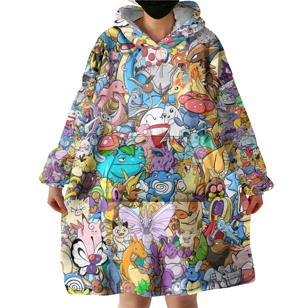 Pocket Monsters Poke Wearable Blanket Hoodie Japan Anime Style - The Mazicc