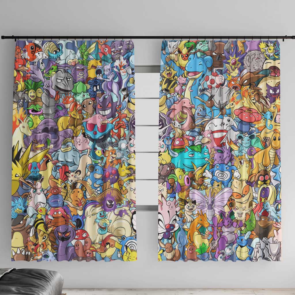 Pocket Monsters Poke Window Curtain Japan Anime Style - The Mazicc