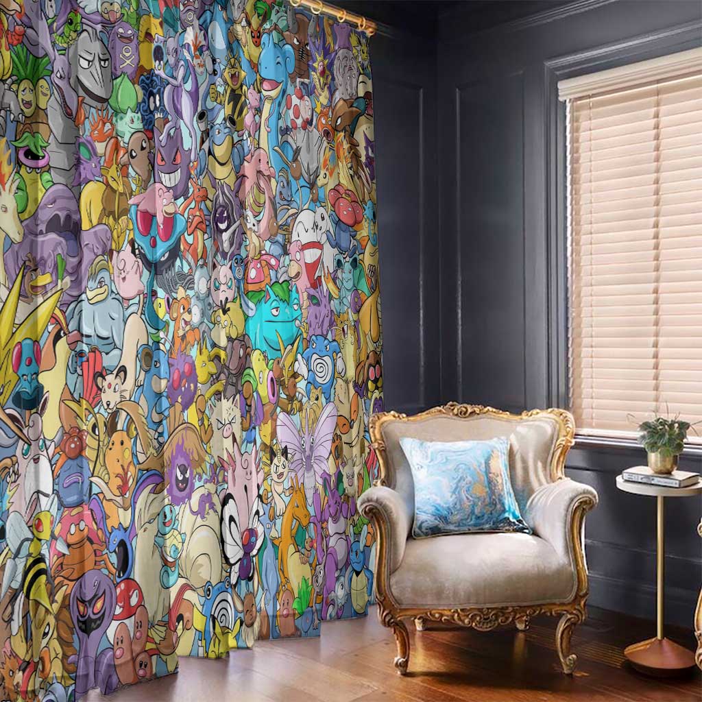 Pocket Monsters Poke Window Curtain Japan Anime Style - The Mazicc
