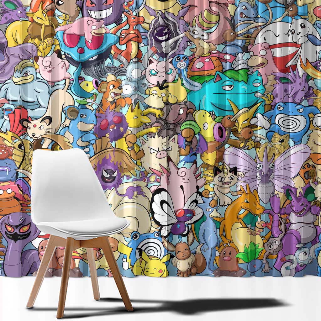 Pocket Monsters Poke Window Curtain Japan Anime Style - The Mazicc