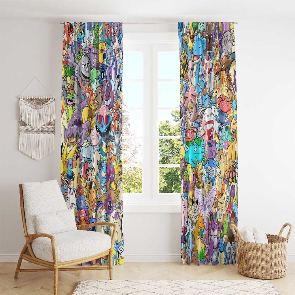 Pocket Monsters Poke Window Curtain Japan Anime Style - The Mazicc