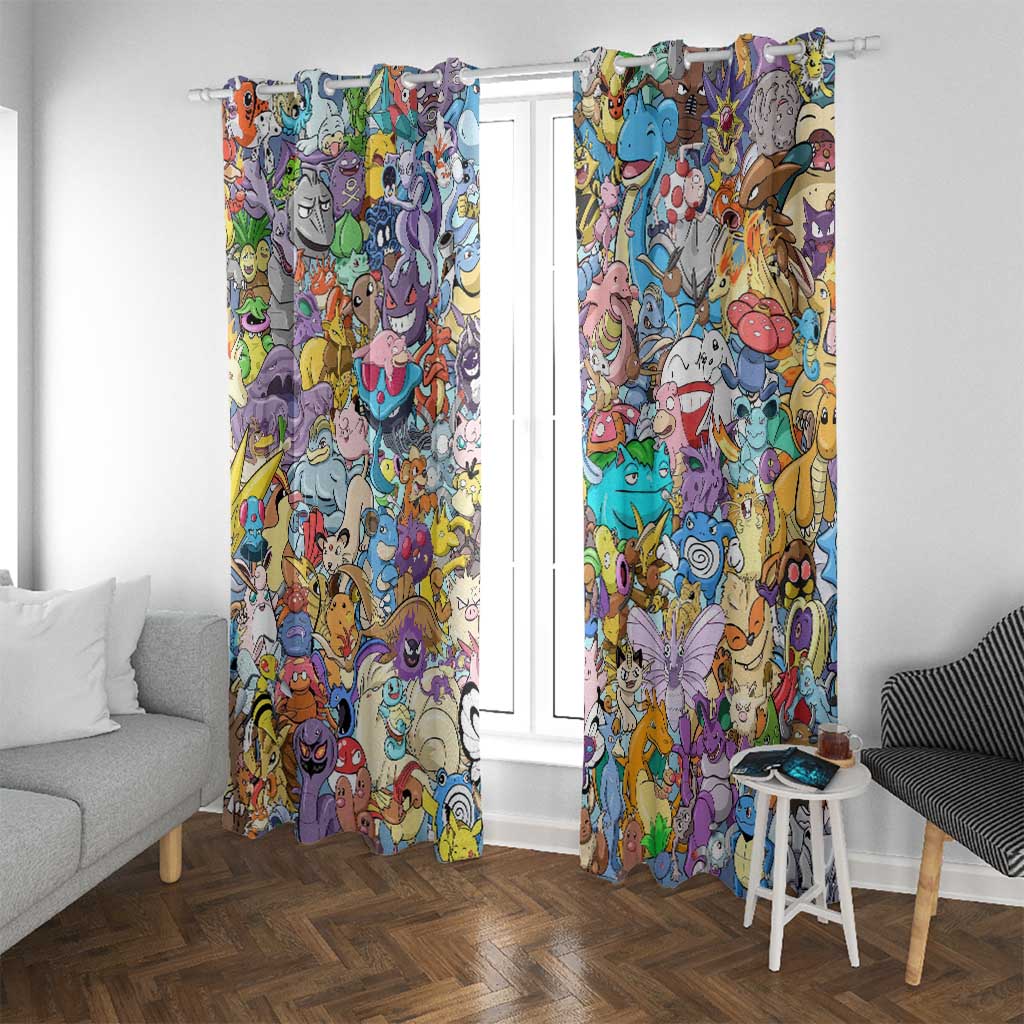 Pocket Monsters Poke Window Curtain Japan Anime Style - The Mazicc