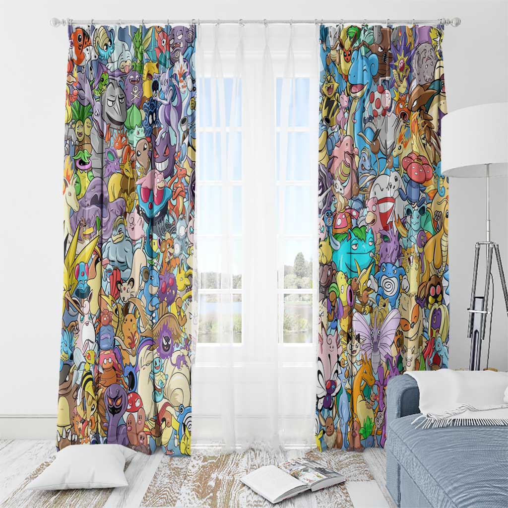 Pocket Monsters Poke Window Curtain Japan Anime Style - The Mazicc