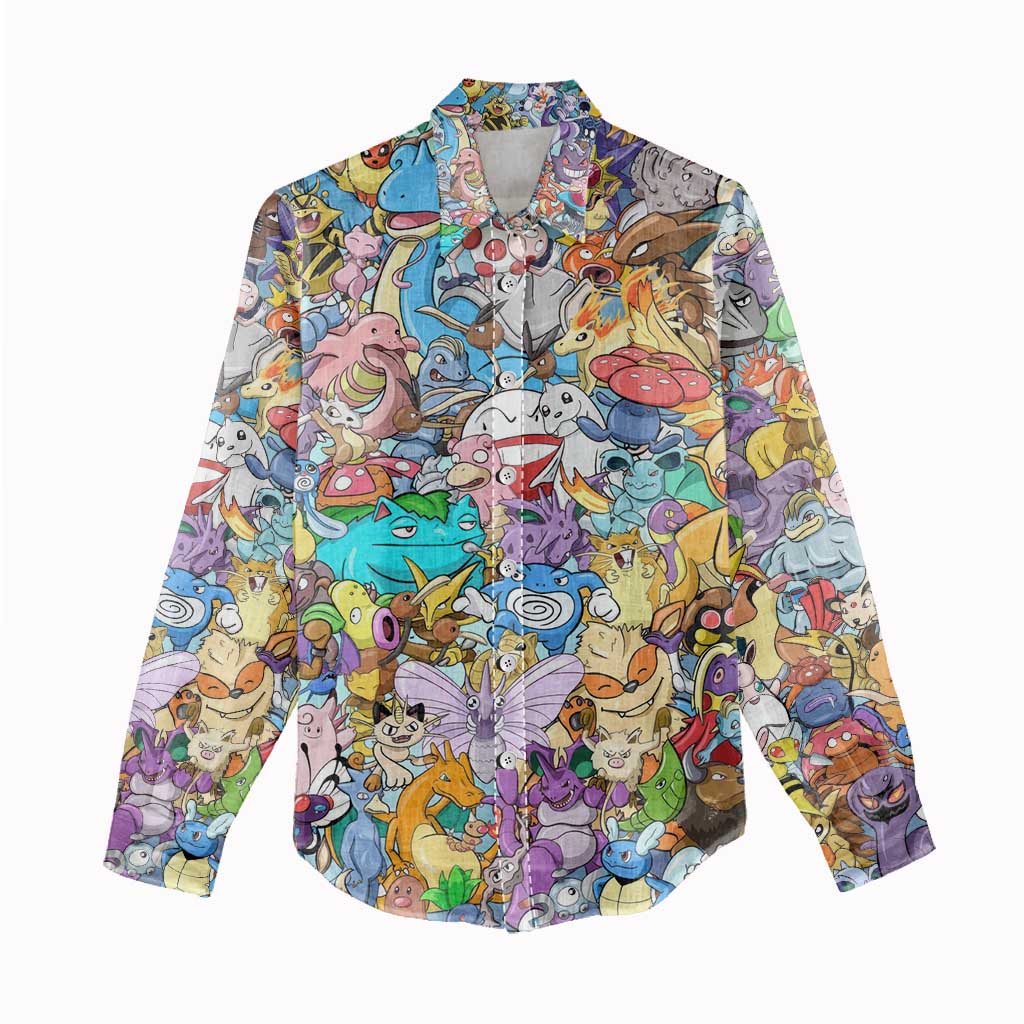 Pocket Monsters Poke Women Casual Shirt Japan Anime Style - The Mazicc