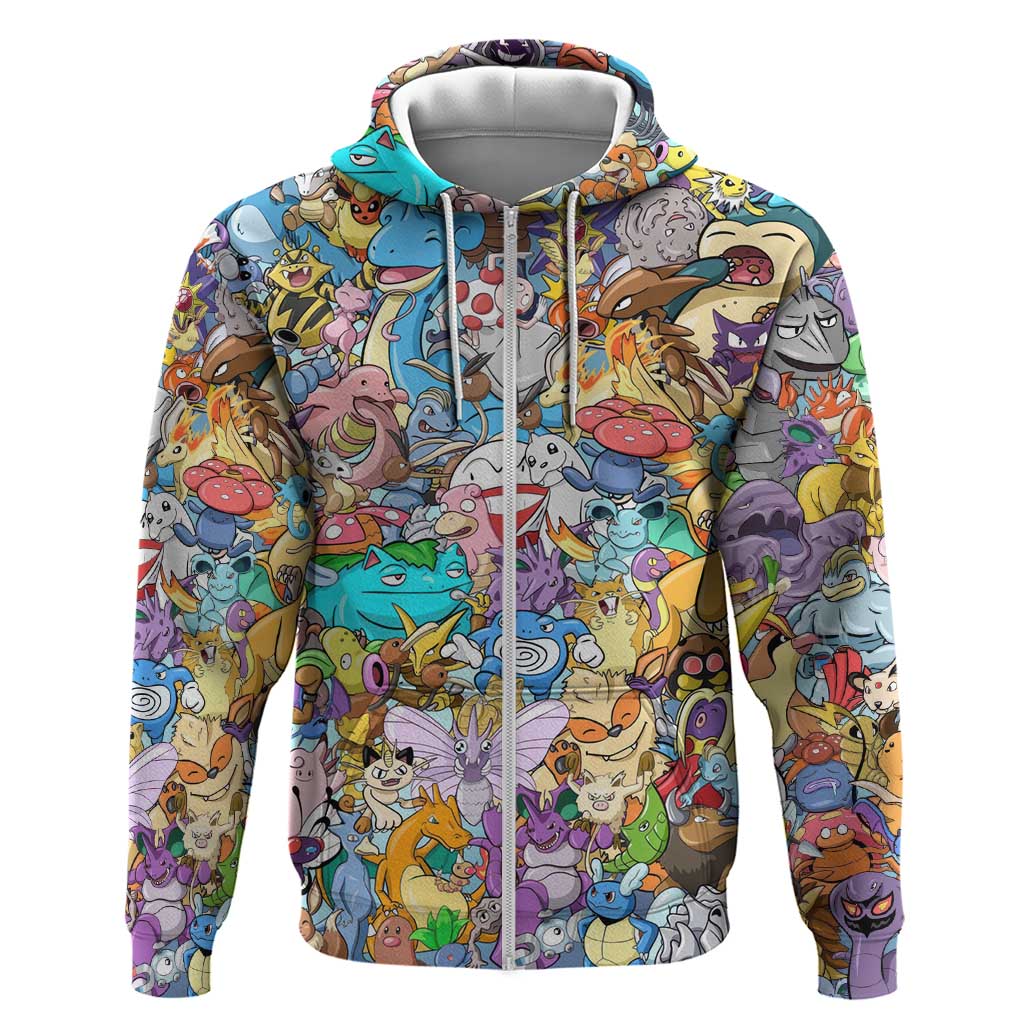 Pocket Monsters Poke Zip Hoodie Japan Anime Style - The Mazicc