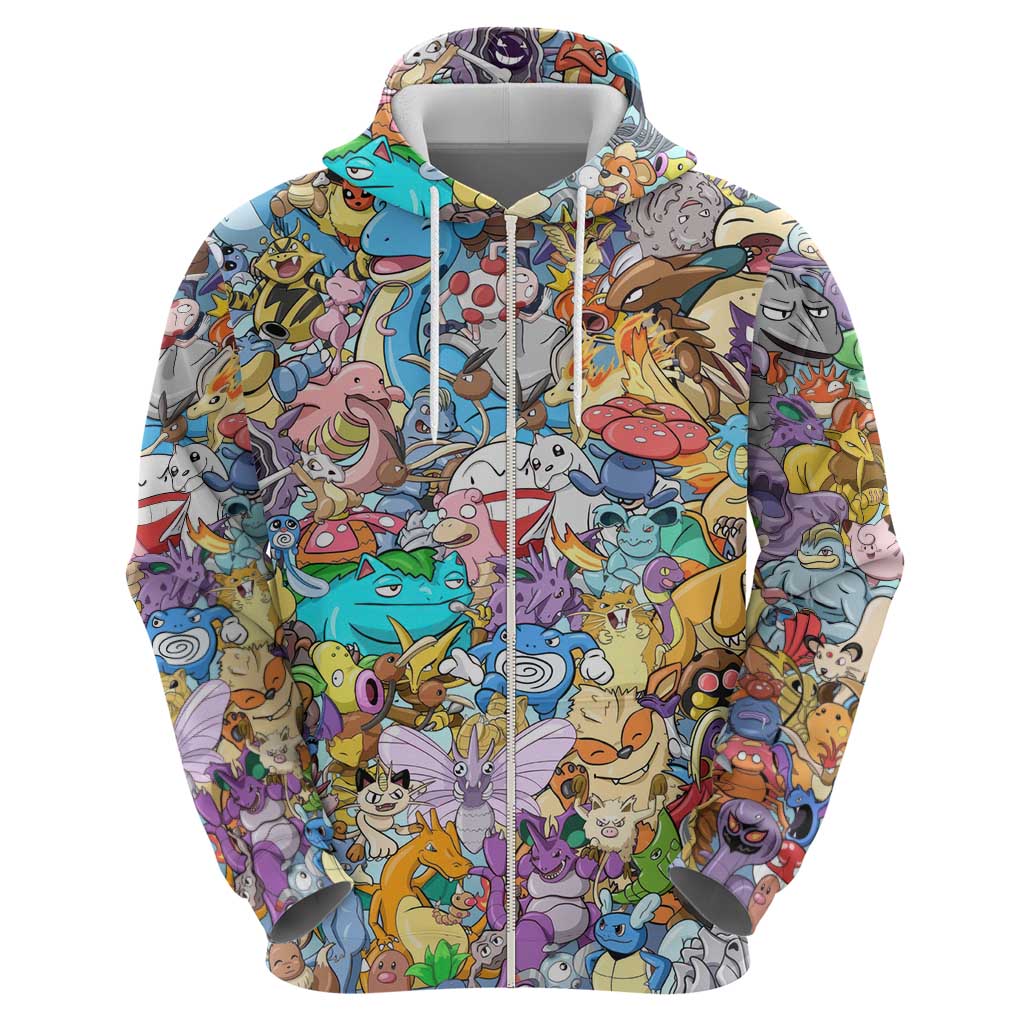 Pocket Monsters Poke Zip Hoodie Japan Anime Style - The Mazicc